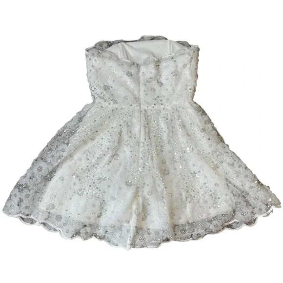 NWT Altar'd State Demi Embellished 3D Florals Strapless Dress Bridal Formal Smll - Picture 6 of 13